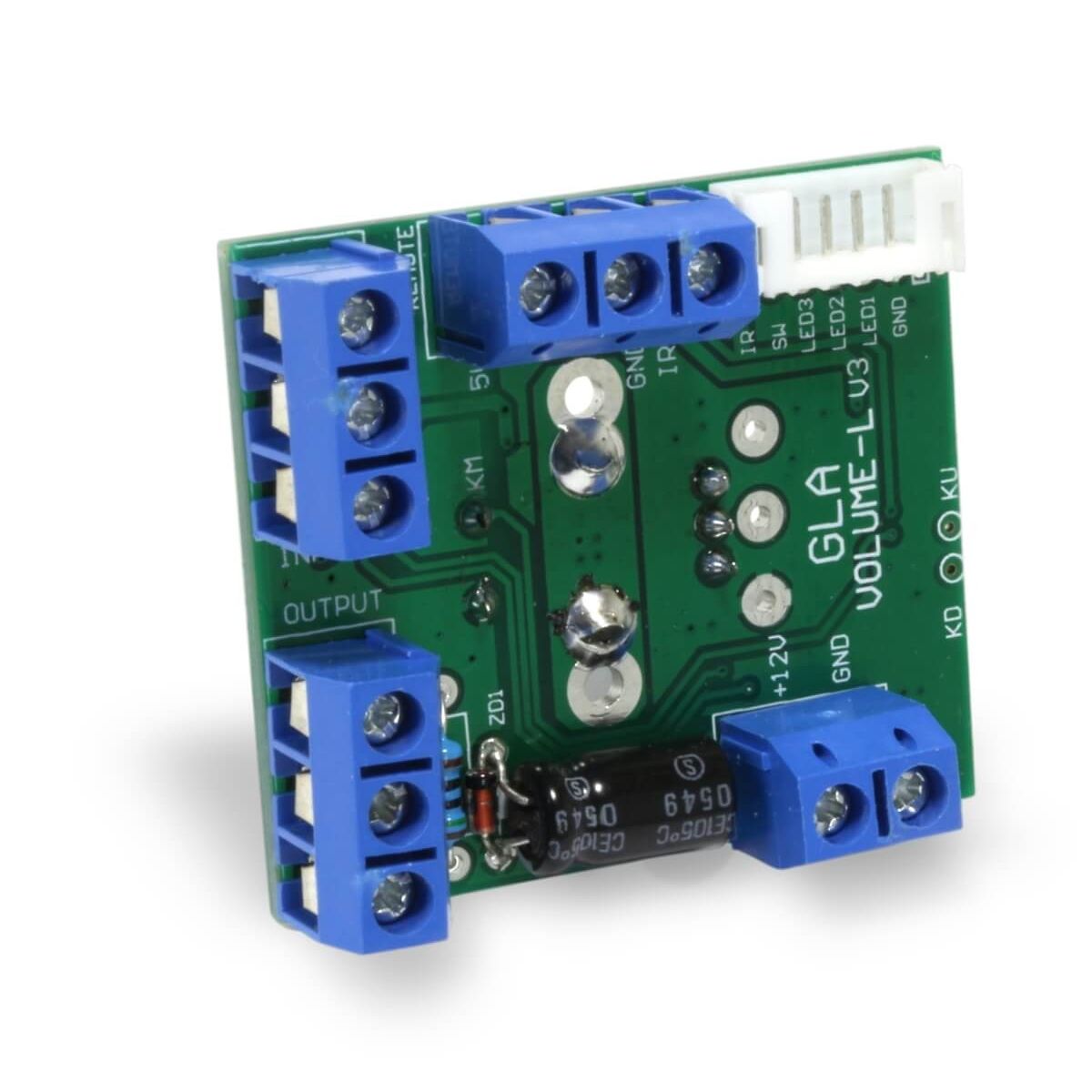 Volume control module  with potentiometer, display and remote control