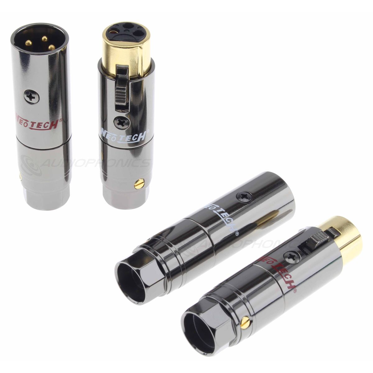NEOTECH NEX-OCC II Connecteurs XLR Mâle / Femelle 3 Pôles Cuivre UP-OCC Plaqués Or Cryo Ø13mm (Set x4)