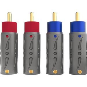 VIBORG VR105G Connecteurs RCA Cuivre OFC Plaqué Argent / Or 24k Ø8.5mm (Set x4)