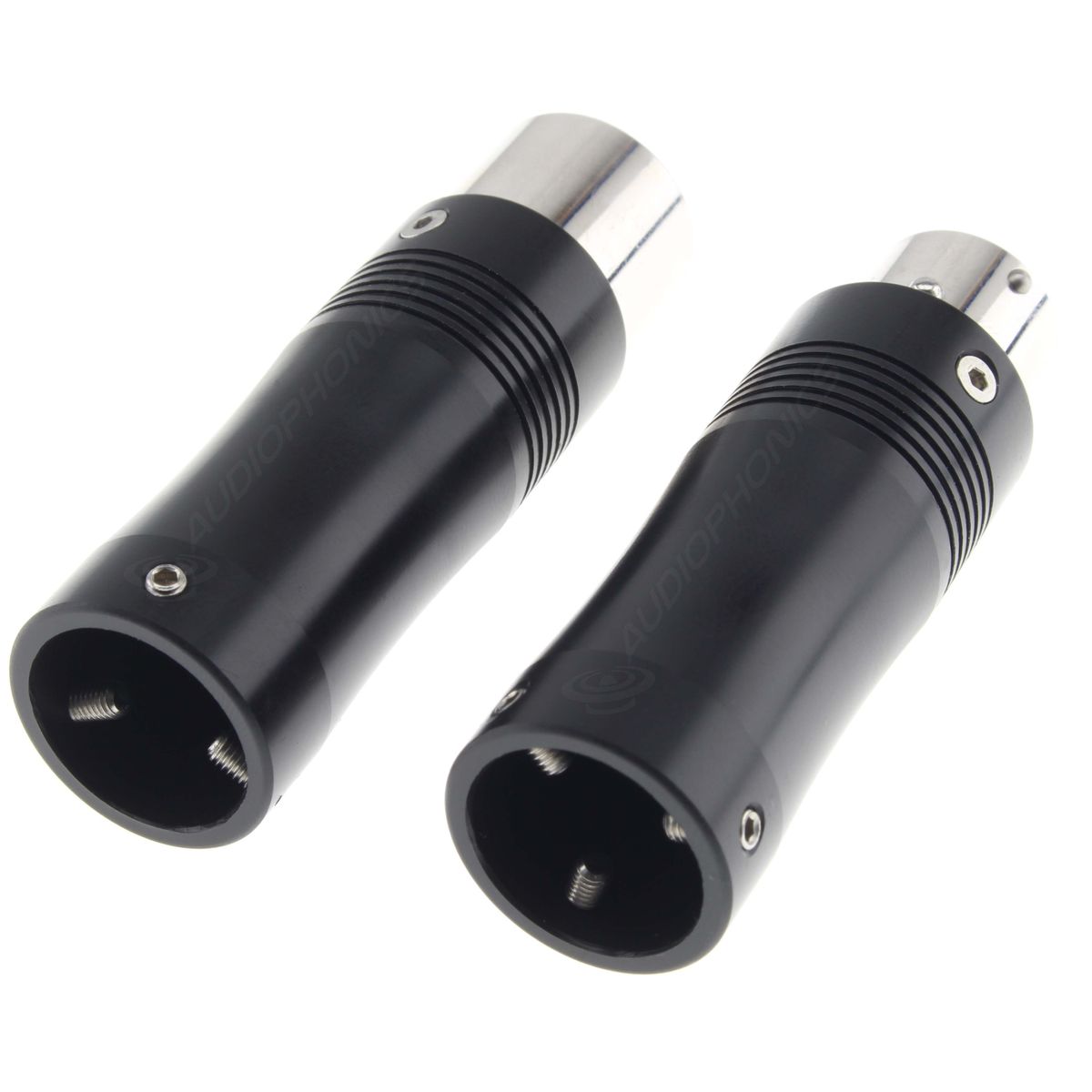 EIZZ EZ-213 Connecteur XLR 3 pôles Mâle et Femelle Plaqué Rhodium Ø10mm Noir (La paire)