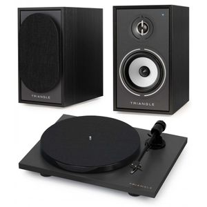 Pack Triangle Platine Vinyle LUNAR 1 + Enceintes Actives BOREA BR02 Connect Noir