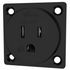 VIBORG VM04R Embase Secteur Murale US Femelle NEMA 5-15 Cuivre Pur Plaqué Rhodium 125V 15A