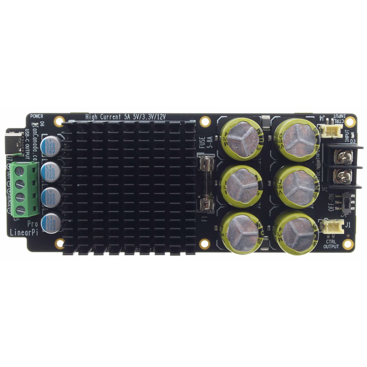 IAN CANADA LinearPi Pro Solo Module Alimentation linéaire double à ultra faible bruit 12V / 5V / 3.3V 5A