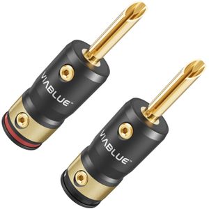 VIABLUE T8 Fiches Banane Plaqué Or Ø9.5mm (Set x4)