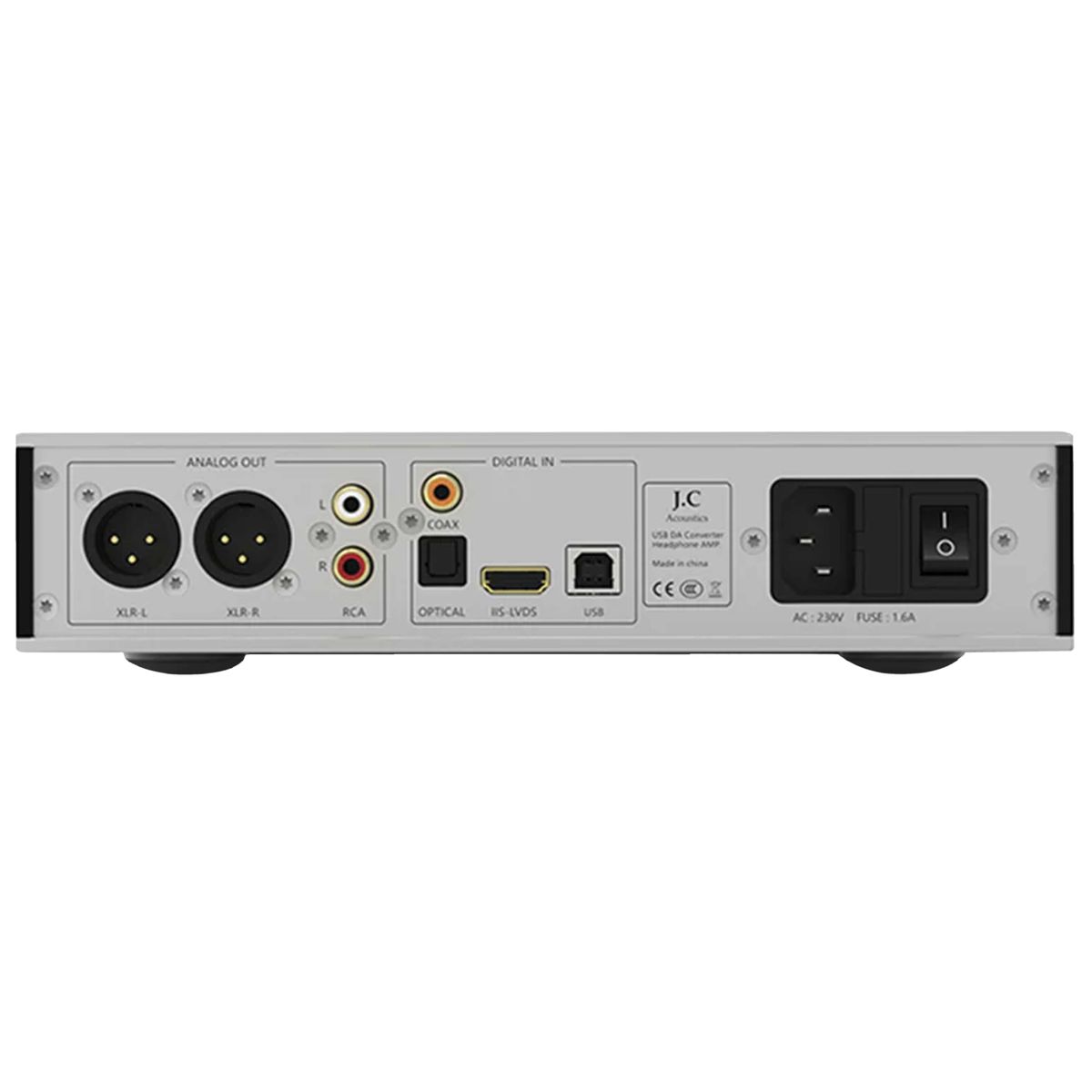 J.C Acoustics UDP-5 DAC Amplificateur Casque Symétrique 2xES9039Q2M 32bit 768kHz DSD512