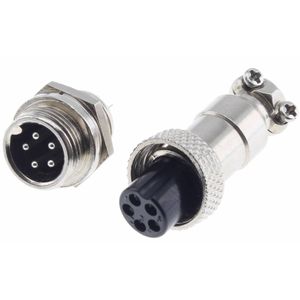 Connecteur Aviation GX12 5 Pôles Mâle / Femelle Verrouillable Plaqué Argent 300V 5A Ø5mm