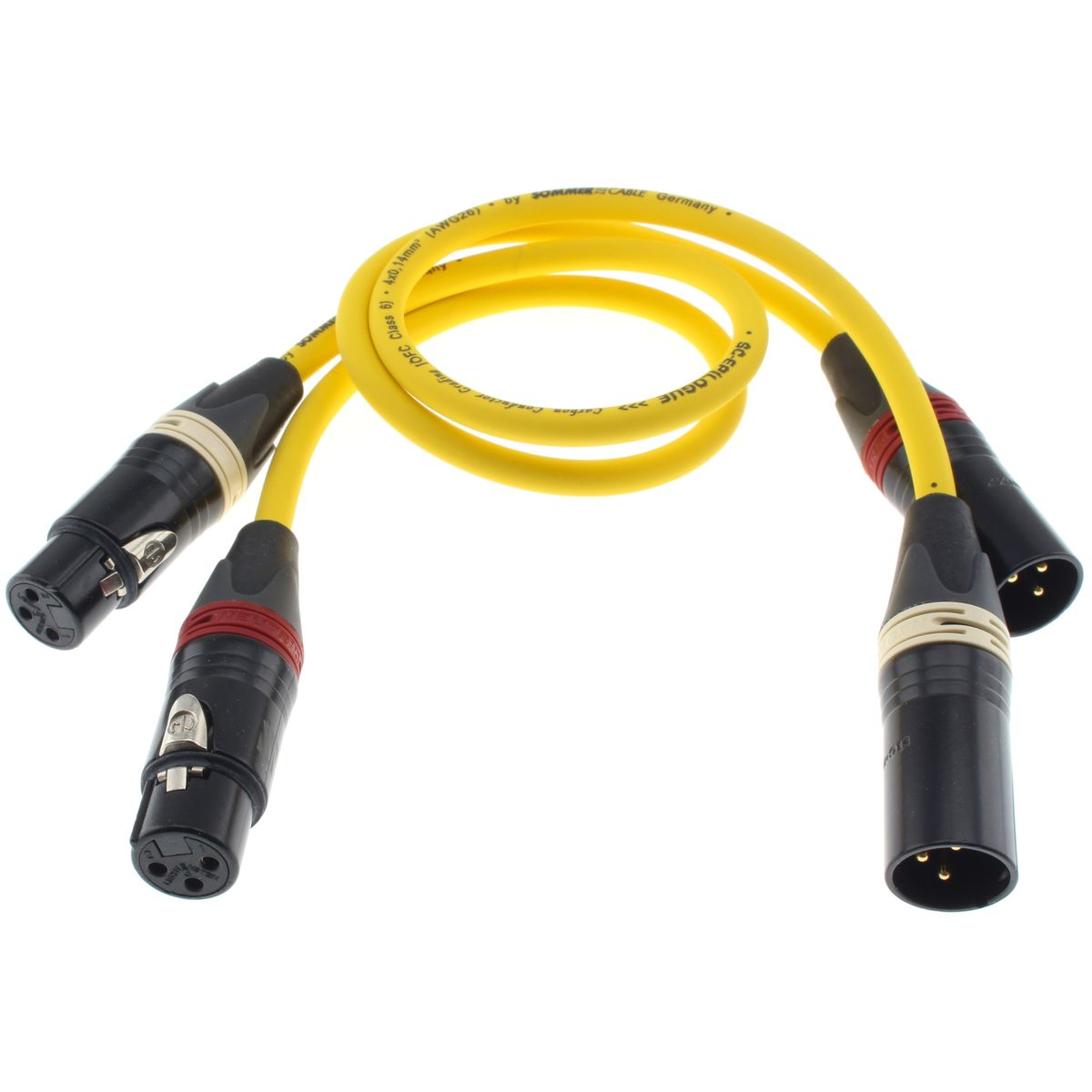 SOMMERCABLE EPILOGUE Câble de modulation stéréo XLR Mâle XLR Femelle Plaqué Or 0.5m (La paire)