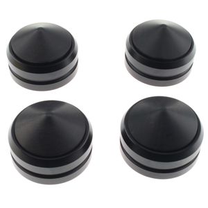 Absorbeurs avec pointes en Silicone / Aluminium / Bois Ø52.5x37mm Noir (Set x4)