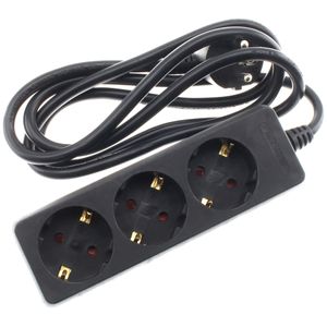 Distributeur Secteur 3 Prises Schuko Noir