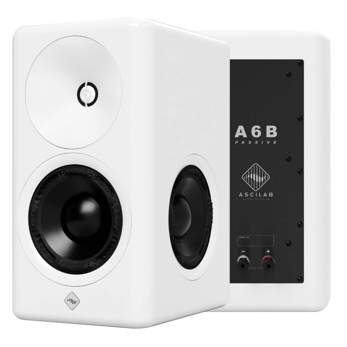 ASCILAB A6B Enceintes Bibliothèque 500W 4 Ohm 82dB Blanc (La paire)