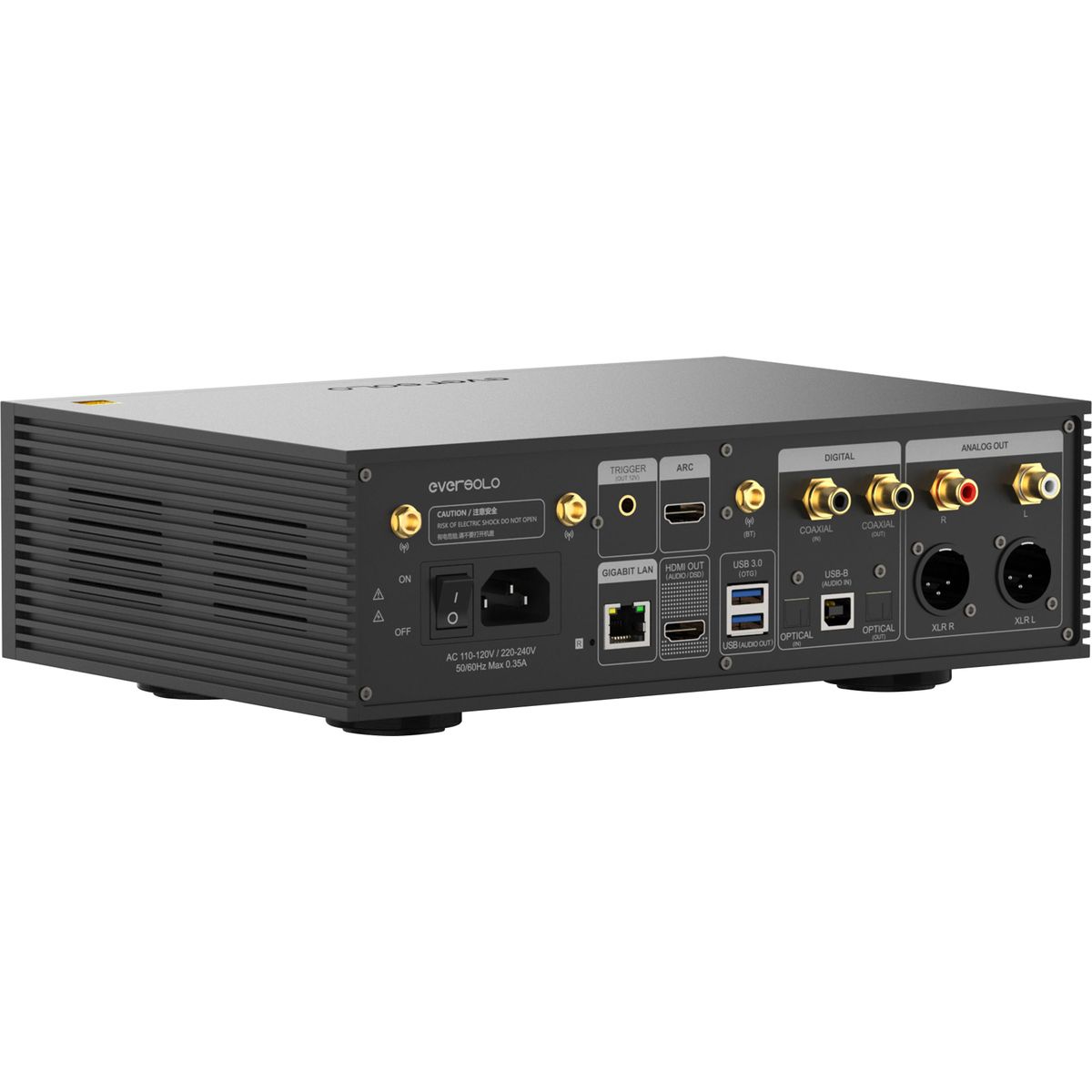 EVERSOLO DMP-A6 MASTER EDITION GEN 2 Lecteur Réseau 2x ES9038Q2M WiFi DLNA Roon Bluetooth 32bit 768kHz DSD512 Noir